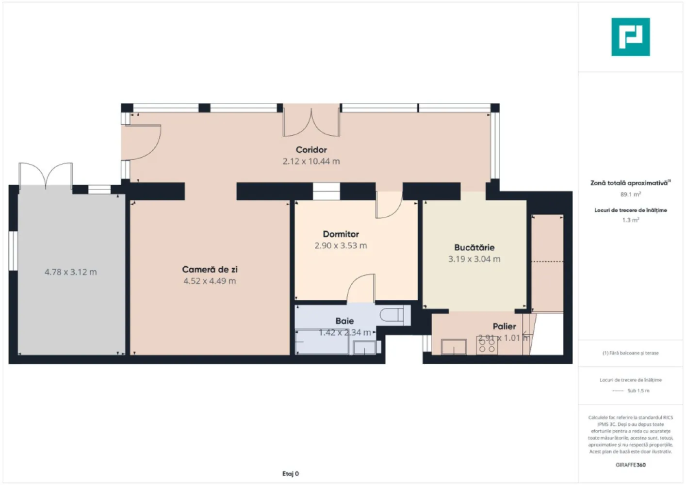 Apartament 3 camere la curte - Odobescu