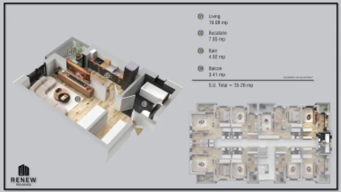 Garsoniera in zona Militari Residence finalizare aprilie 2026