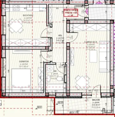 Apartament 2 camere decomandat, baie cu geam - Zona Unirii, Selimbar