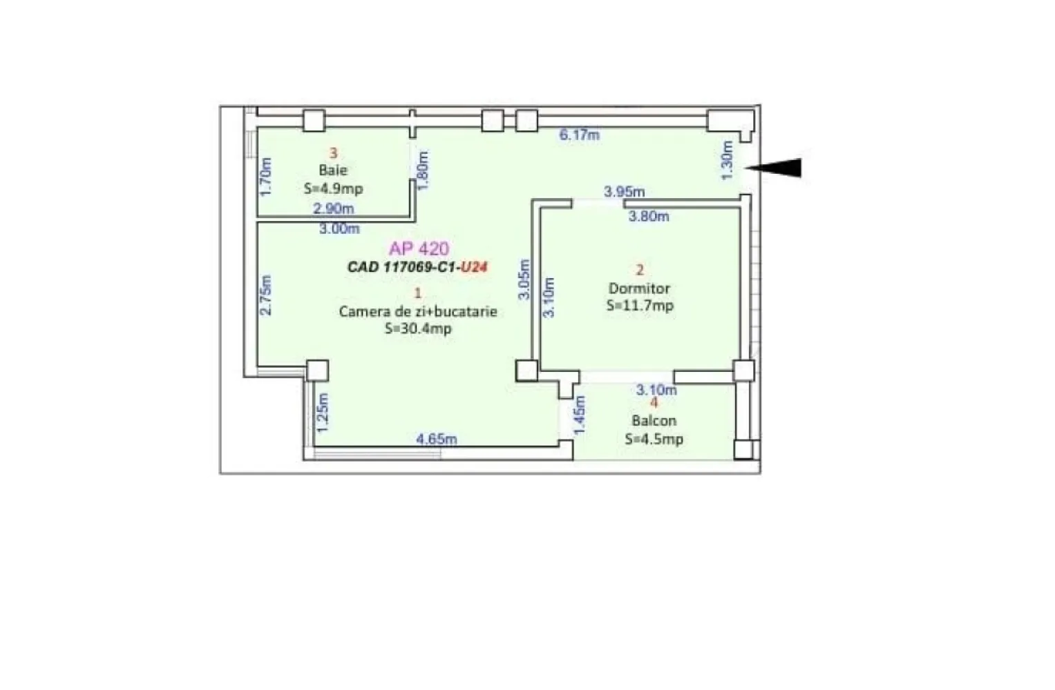 2 Camere- INTABULAT- ZONA EXCELENTA- 80.000 EURO FINISAT