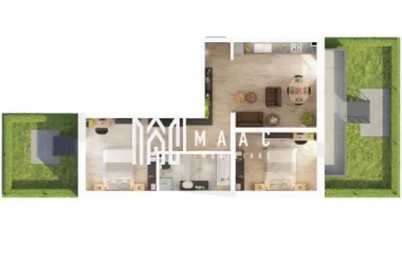 Apartament 3 camere cu gradina parter inalt I 61.2 MPU I Doamna Stanca