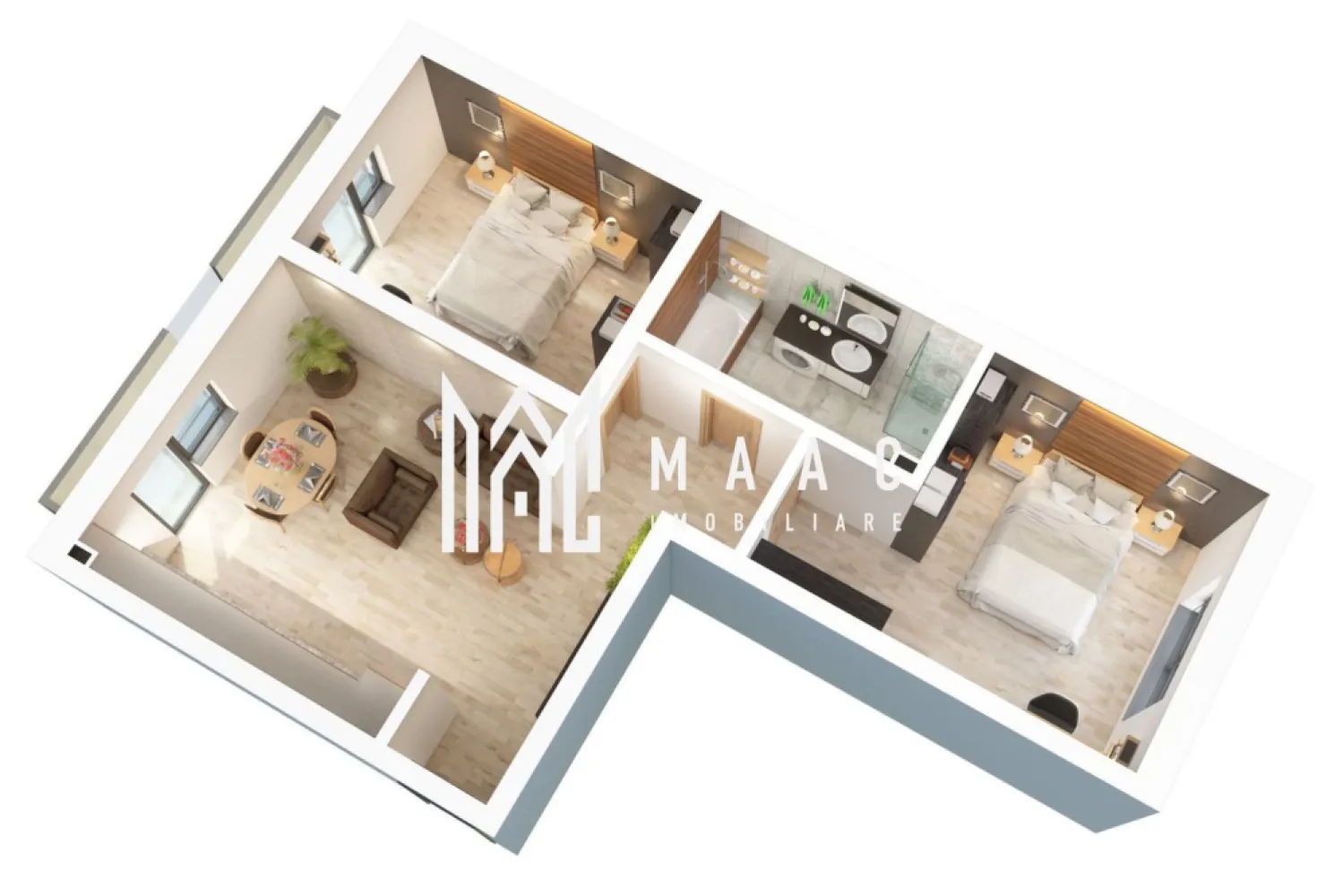 Apartament 3 camere | Curte proprie | Bloc nou | D. Stanca - MAAC Imobiliare vă propune spre vânzare un apartament nou cu 3 camere și loc de parcare, situat în zona Doamna Stanca, Sibiu, într-un ansamblu rezidențial modern, cu acces rapid către Shopping City, magazine, transport public și principalele artere ale orașului. Caracteristici: Apartament cu 3 camere. Suprafata utila: 61.2 mp. Balcon: 7.8 mp Gradina: 16 mp. Compartimentare practică și eficientă. O baie și un WC de serviciu. Spațiu dedicat pentru depozitare. Balcon. Un loc de parcare inclus în preț. Compartimentare: Hol de acces. Living destinat zonei de zi. Bucătărie cu loc de masă. Două dormitoare. Baie. WC de serviciu. Spațiu de depozitare. Dotări și caracteristici constructive: Tâmplărie PVC cu trei foi de sticlă, asigurând izolație termică și fonică superioară. Centrală termică Bosch în condensare, cu garanție de 5 ani. Încălzire în pardoseală. Pereți finisați, tencuiți, gletuiți și vopsiți cu lavabil alb. Ușă metalică la intrare. Interfon. Casa scării complet finisată, cu balustradă din inox. Balcon placat cu gresie, balustradă din sticlă și corp de iluminat. Preț și condiții de achiziție: La prețul afișat se adaugă TVA 21%. Prețul apartamentului este pentru predare la stadiul de alb. Apartamentul se poate preda și la stadiul de cheie, contra cost, la prețul de 150 euro/mp. Pozele din prezentare sunt cu titlu informativ. Avantaje locație Zonă în plină dezvoltare, foarte bine conectată la punctele de interes ale orașului. Acces rapid către centre comerciale, mijloace de transport în comun și zone de servicii. Ideal atât pentru locuință proprie, cât și pentru investiție. Pentru mai multe detalii precizati telefonic ca ati vazut anuntul cu ID: CP2932740 }}