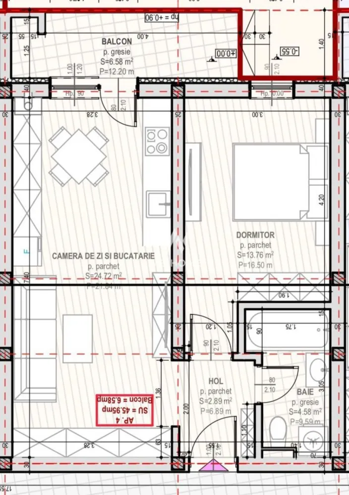 Apartament 2 camere 46 mp - zona Unirii, Selimbar