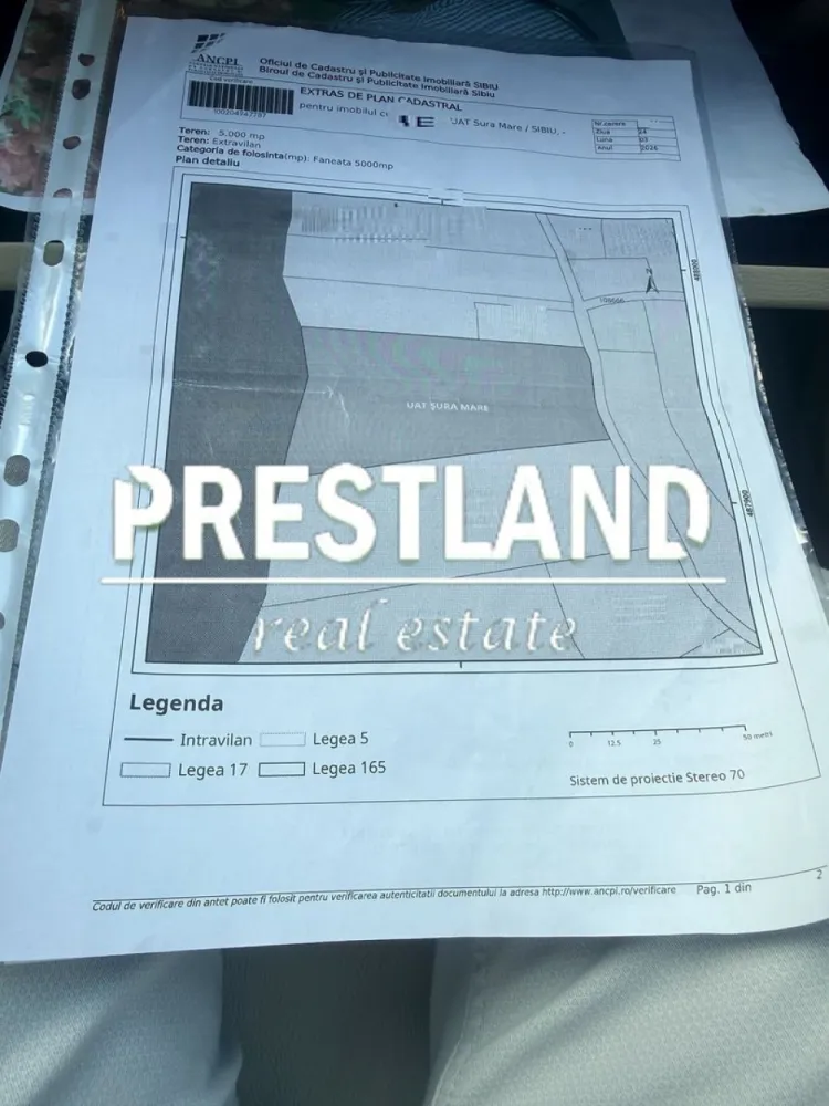 Teren extravilan pretabil constructi case de vacanță !! - Teren extraviilan zona Sura Mare-5.000 mp, cu deschidere de aproximativ 75 ml intre case cu utilități in apropiere terenul este intr-e case !!

Agenția nu deține informațiile privind performanta energetica a imobilului, aceasta informând asupra necesitații si legalității certificatului energetic. Comunicarea datelor cuprinse in Certificatul Energetic al imobilului rămâne in sarcina proprietarului.
Oferim clienților următoarele servicii:
- consultanta obținere credite bancare;
- servicii notariat;
- servicii de topografie(schiță, releveu);
- certificate energetice imobile;
- asigurări;
- servicii de evalure;
- consultanta juridica;