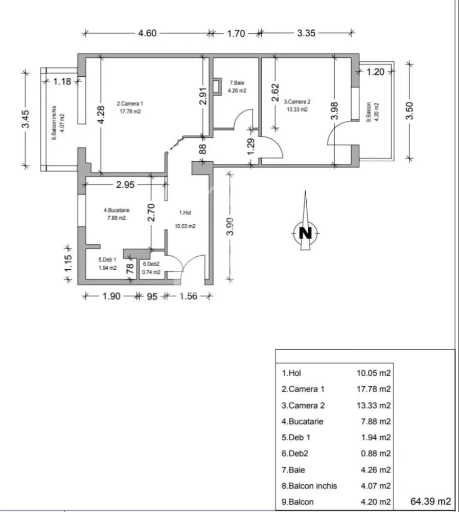 Apartament 2 camere de vanzare, etaj intermediar, Bucovina, Timisoara