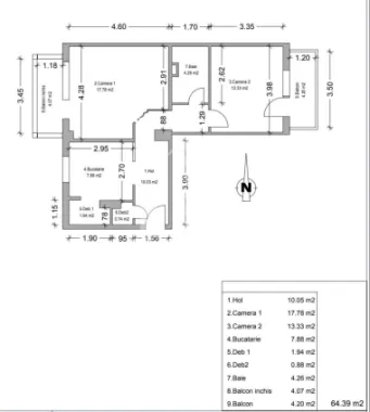 Apartament 2 camere de vanzare, etaj intermediar, Bucovina, Timisoara