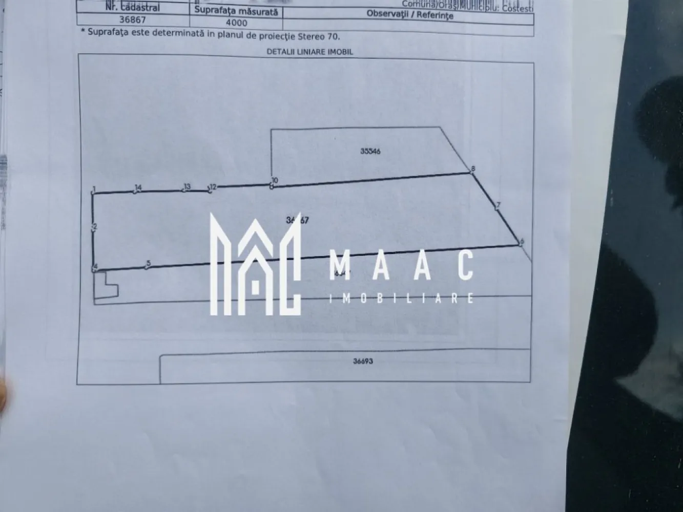 Teren de vânzare – 4.000 mp | Costești, Județul Vâlcea
