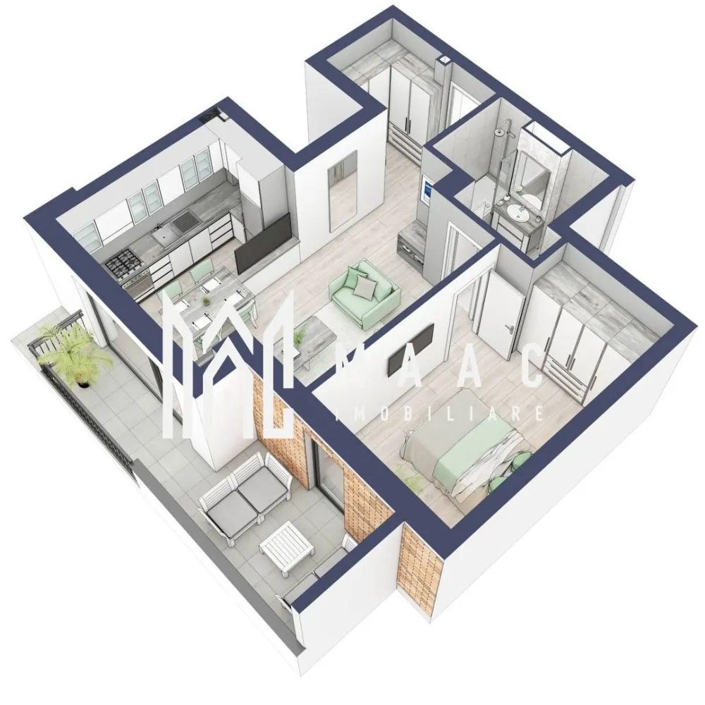 Apartament 2 camere | Terasa 9.5 mp | Turnisor - MAAC Imobiliare are plăcerea de a vă prezenta o oportunitate excepțională de a achiziționa un apartament modern, situat la parter, cu o suprafață totală de 56.6 m², amplasat în noul ansamblu rezidențial GreenHill, zona Turnișor. Acest ansamblu rezidențial, cu finalizare în 2024, oferă locuințe de înaltă calitate și facilități premium, proiectate pentru a satisface cele mai exigente cerințe. Detalii Apartament: Suprafața Totală: 56.6 m² Compartimentare: Bucatarie + Living - 23,2 m² Dormitor - 13,8 m² Baie - 5,4 m² Hol - 4,7 m² Suprafata balcon - 9,5 m² Caracteristici și Dotări: Preț cu TVA 9% și finisaje incluse: €97.991 Apartamentul se vinde în stadiul de "la cheie", echipat cu finisaje de înaltă calitate: Pereți finisați cu vopsea albă Faianță și gresie Parchet Uși interioare Vas WC, lavoar cu chiuvetă și baterie Bugetul de finisaje incluse este de €6.000 + TVA. Preț cu TVA 19% inclus: €99.841 Apartamentul se vinde în stadiul de "la alb". Facilități Premium: Boxă la subsol: Spațiu suplimentar de depozitare pentru confortul dvs. Rulouri electrice la dormitoare: Confort sporit și intimitate. Încălzire în pardoseală: Eficiență termică și confort maxim. Lift: Acces facil și rapid la etaje. Terasa: Spațiu exterior generos pentru relaxare. Baie cu cadă: Design modern și funcționalitate. Descriere Ansamblu Rezidențial GreenHill este un ansamblu rezidențial de lux, situat într-o zonă liniștită și accesibilă din Turnișor. Proiectul a fost conceput pentru a oferi locatarilor un stil de viață modern și confortabil, punând accent pe calitate, design și funcționalitate. Cu o gamă variată de facilități și dotări premium, GreenHill reprezintă alegerea ideală pentru cei care doresc să se bucure de un cămin primitor și elegant. Apartamentele vor fi intabulate in Decembrie 2024 si se vor preda in primavara anului 2025. Pentru Mai Multe Informații și Vizionări Nu ratați ocazia de a deveni proprietarul acestui apartament deosebit! Pentru mai multe detalii și programări pentru vizionări, vă rugăm să contactați agenții noștri de la MAAC Imobiliare. Suntem aici pentru a vă oferi toate informațiile de care aveți nevoie și pentru a vă ghida în procesul de achiziție. Pentru mai multe detalii, precizati telefonic ca ati vizionat anuntul cu ID: CP2062974. MAAC Imobiliare - Partenerul Dumneavoastră de Încredere în Imobiliare. }}