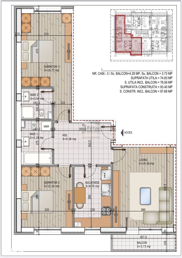 3 Camere la Pallady. Bloc Nou. Parcare Inclusă. Direct la cheie