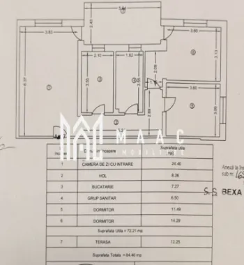 Apartament 3 camere | Etaj 1 | Decomandat | Arhitectilor