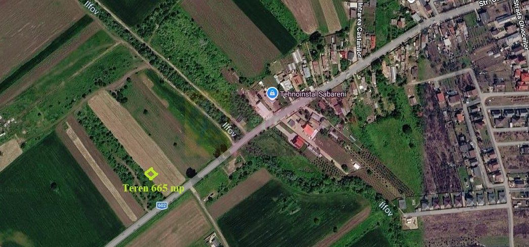 Săbăreni, teren intravilan 665 mp, aproape de DJ 602