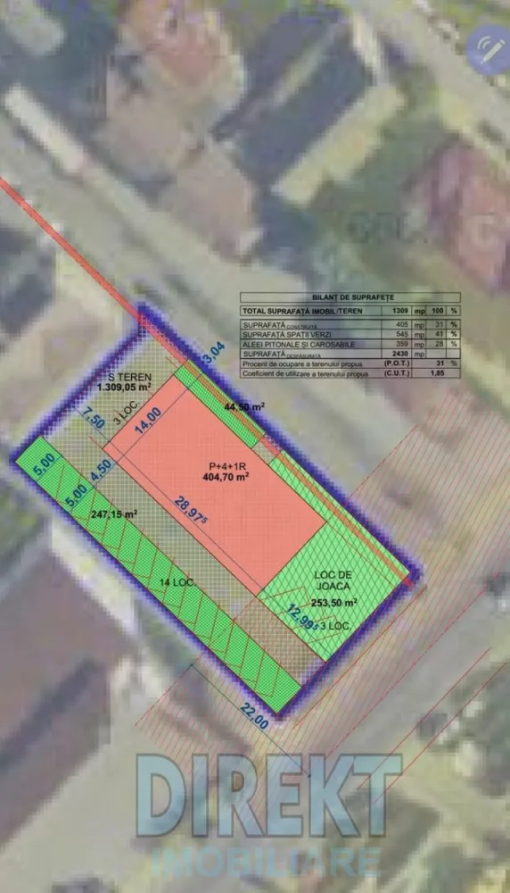 Teren cu Proiect de bloc , Bistrita , zona Clinica Sanovil ! - Oportunitate de investiție – Teren pentru dezvoltare imobiliară în Bistrita , zona Clinica Sanovil, cu proiect pentru bloc si autorizatie in curs de executie. Vă prezentăm spre achiziție un teren excelent poziționat în zona Clinica Sanovil, ideal pentru dezvoltări rezidențiale mixte (locuințe + spații comerciale la parter) Localizare premium: – La doar 200 m de Clinica Sanovil , cu deschidere la DN care face legautura intre Bistrita si Cluj Napoca . – În imediata apropiere a Depozitului Macon , zonă cu infrastructură modernizată și în continuă expansiune. Caracteristici teren: Suprafață: 1400 mp Regim de înălțime cf PUZ aprobat prin HCL 937/2021: D +P+4E +2ER Proiectul imobilului cuprinde : Demisol – locuri de parcare subterane Parter -Spatii comerciale + 2 Apartamente , 4 Etaje cu cate 7 apartamente per etaj Mansarda . Acces din DN + Drum acces secundar , Post Trafo , Toate utilitatile pe teren . POT (Procent de Ocupare a Terenului): 35% CUT (Coeficient de Utilizare a Terenului): 1,8 % Avantaje: Zonă cu cerere crescută pe segmentul rezidential, inchirieri. Acces facil către toate punctele de interes din oraș. Investiție cu potențial ridicat de profitabilitate datorită amplasării și regimului urbanistic permisiv. Pentru mai multe detalii sau pentru programarea unei vizionări, vă rugăm să ne contactați. }}