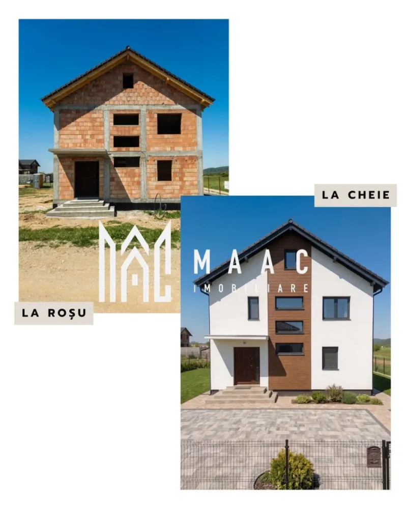 Casă individuală 4 camere | Tălmaciu | 400 Teren - Casă individuală cu 4 camere în Tălmaciu, amplasată într-o zonă liniștită, cu 140 mp utili, teren de 400 mp și priveliște către munți.

Detalii proprietate:
• Suprafață utilă: 140 mp
• Suprafață construită: 196 mp
• Teren: 400 mp
• Compartimentare pe parter și etaj, cu pod înalt și placă de beton
• Parter: living cu bucătărie open-space, birou, baie, cămară, cameră tehnică și terasă
• Etaj: 3 dormitoare și 2 băi, dintre care un dormitor matrimonial cu baie proprie
• 3 băi, 1 bucătărie și 2 locuri de parcare
• An construcție: 2025
• Structură din cărămidă, acoperiș din țiglă
• Exterior finalizat la cheie, interior semifinisat, la stadiul de tencuială, cu instalațiile pregătite

Proprietatea este poziționată în Tălmaciu, într-o zonă liniștită, cu acces facil către Sibiu atât pe autostradă, cât și pe DN. Priveliștea către munți completează cadrul, iar podul oferă posibilitatea de mansardare.

Contactați echipa MAAC Imobiliare pentru detalii suplimentare și programarea unei vizionări. Cod anunț CP3207403.