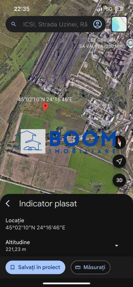 Teren | Uzina G | Viitorul Parc Industrial | 64.000 MP - BOOM Imobiliare vă propune spre vânzare un teren cu destinație industrială, situat în Râmnicu Vâlcea – zona Căzănești, în imediata apropiere a Uzinei CET Govora, pe platforma chimică, într-o zonă cu potențial major de dezvoltare – viitor parc industrial.

Terenul este divizat in 3 loturi : 
- 10.000 mp
- 17000 mp
- 37000 mp și este disponibil la prețul de 6 euro/mp, reprezentând o oportunitate excelentă de investiție în sectorul industrial, logistic sau de producție.

Amplasarea strategică într-o zonă consacrată activităților industriale, cu acces facil la infrastructură și căi de transport, oferă avantaje competitive importante. Zona dispune de tradiție industrială, forță de muncă disponibilă și perspective solide de dezvoltare pe termen mediu și lung.

Datorită poziționării pe platforma chimică și în vecinătatea unor obiective industriale majore, terenul este pretabil pentru diverse tipuri de activități economice și investiționale.

Pentru mai multe detalii, BOOMImobiliare vă stă la dispoziție.

ID: CP3195732