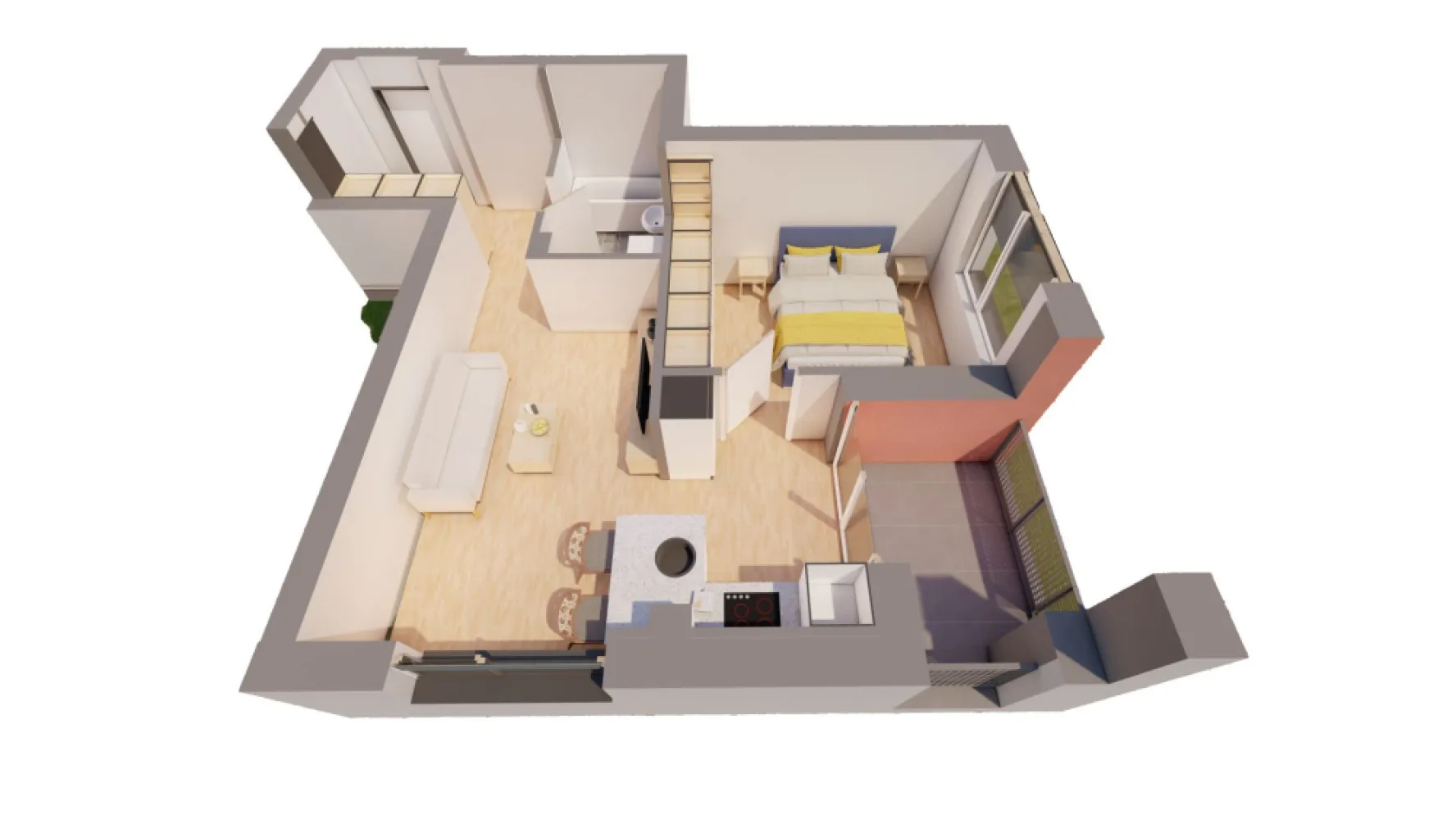 Apartament 2 camere, etaj 2, bloc R39, Ared City Arad