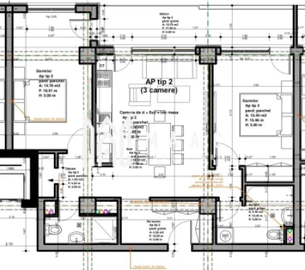 Apartament 3 camere | 72.35 MPU | Balcon | Veterani