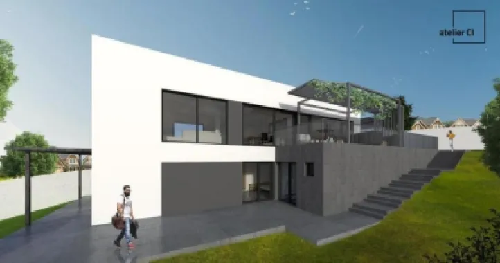 Vilă nouă design mediteranean, proiect deosebit și panoramă- 299.000 E