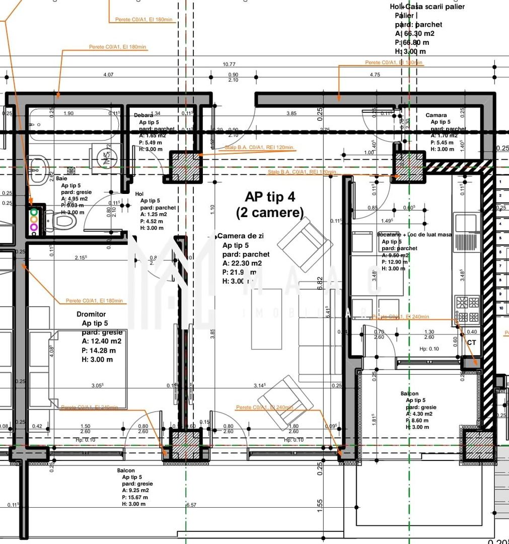 Apartament 2 camere | 66,45 MPU | 2 Balcoane | Veterani