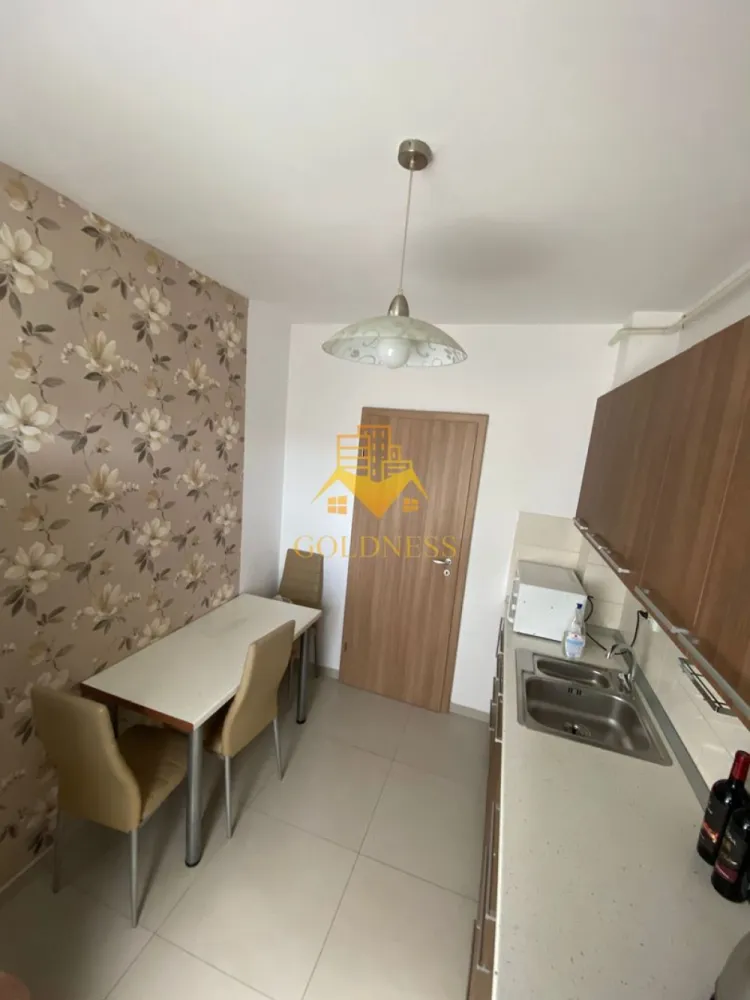 2 camere, modern, garaj, bloc nou,Buna Ziua, Bonjour Residence, Sophia - GOLDNESS Imobiliare vă propune spre închiriere un apartament cu 2 camere complet mobilat și utilat, la etajul 2 într-un imobil de 8 etaje, în Cartierul Buna ZIua. Dispune de loc de parcare subterana! Se află în apropierea stațiilor de transport în comun, magazine, restaurante, spații verzi, farmacii, etc. Apartamentul este compartimentat astfel: - dormitor cu pat matrimonial, noptiere, spatiu pentru depozitare - living cu canapea exntesibila, spatiu pentru depozitare, 2 dressinguri - bucatarie complet mobilata, utilata, loc de luat masa - baie cu cada, calorifer port prosop și dulap pentru depozitare. - terasa de 7 mp. Imobilul este dotat cu toate cele necesare- centrală proprie, mașină de spălat haine, frigider, plită electrică, hotă, etc. Dacă sunteți interesați de acest apartament și doriți să îl vizionați, dar și pentru alte oferte nu ezitați să ne contactați telefonic sau prin e-mail. Vă stăm la dispoziție! Pentru intermediere se percepe un comision de 50% din prețul chiriei! }}