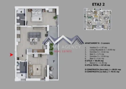 Apartament 3 camere Otopeni premium | prima închiriere