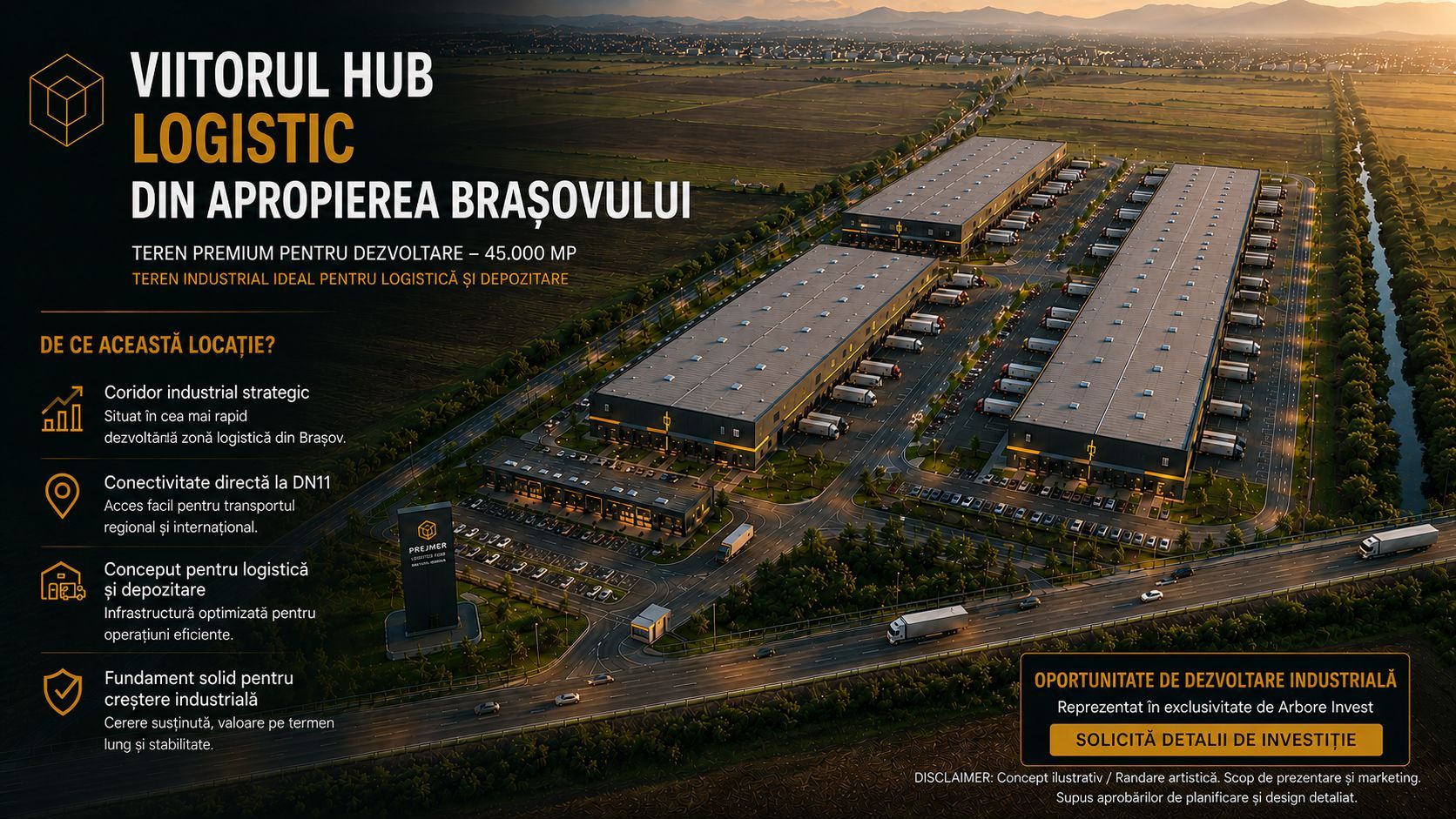 TEREN 45.000 MP | PUZ APROBAT | 156 M FRONT DN11 | 8 MINUTE DE BRASOV