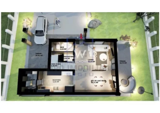 Casă single modernă, eficientă energetic și curte generoasă