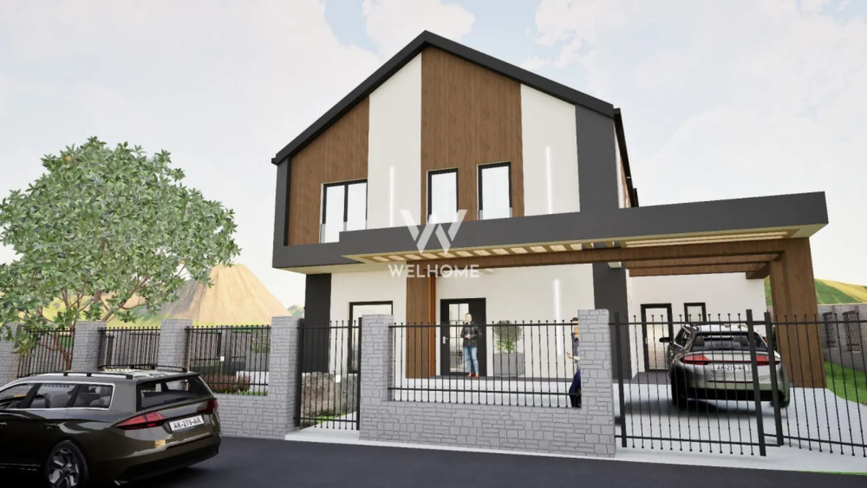 Casă single modernă, eficientă energetic și curte generoasă