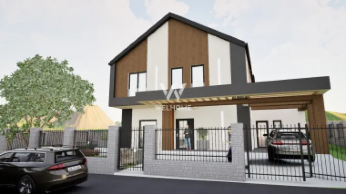 Casă single modernă, eficientă energetic și curte generoasă