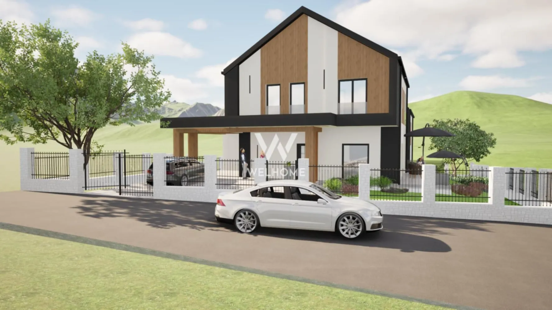 Casă single modernă, eficientă energetic și curte generoasă