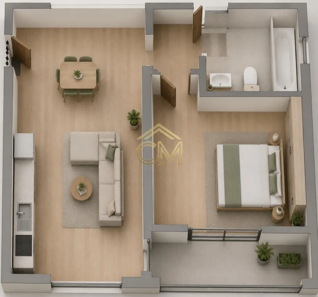 Aparatment 2 Camere-50MP-Etaj 1-Balcon-Selimbar - Vă propunem spre vânzare un apartament modern cu 2 camere, decomandat, situat într-o zonă liniștită și accesibilă din Șelimbăr. Proprietatea dispune de o suprafață totală de 70 mp (50 mp utili) și este ideală atât pentru locuit, cât și ca investiție pe termen lung.

Locuința este excelent compartimentată, oferind spații luminoase și bine optimizate, iar un plus major îl reprezintă baia cu geam (asigură aerisire naturală) și locul de parcare privat inclus în preț.

 Compartimentare și Suprafețe
-Suprafață utilă: 50 mp

-Suprafață totală: 70 mp

-Living open-space cu bucătărie (spațios și luminos)

-Dormitor matrimonial confortabil

-Hol

-Baie dotată cu geam pentru ventilație optimă

-Balcon perfect pentru momentele de relaxare

 Stadiu de Predare: La Alb sau La Cheie
Apartamentul se predă standard la stadiul „La Alb” (pereți tencuiți și gletuiți, șapă turnată, instalații electrice și sanitare poziționate, geamuri termopan și ușă la intrare).

 Opțiune personalizată: Există posibilitatea de predare „La Cheie”, finisat complet conform preferințelor dumneavoastră (gresie, faianță, parchet, uși interioare și obiecte sanitare), contra cost, pe baza unui buget stabilit împreună.

 Avantaje și Dotări
Loc de parcare propriu inclus în preț.

Compartimentare inteligentă, complet decomandată.

Locație excelentă în Șelimbăr, ferită de agitație, dar aproape de punctele de interes.

📞 Contact și Vizionări
Pentru mai multe detalii sau pentru a programa o vizionare, nu ezitați să ne contactați!

Telefon: 0732258587