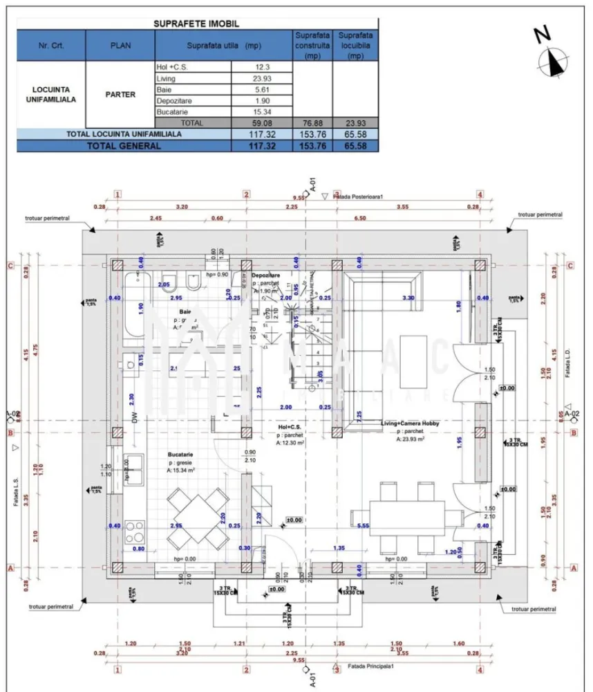 Casă | 153 MPU | Pod 70 MP | Teren 335 MP | Tunișor - MAAC Imobiliare vă propune spre vânzare o proprietate modernă, spațioasă și extrem de bine gândită, situată în Tunișor, la doar 5 minute de centrul orașului Sibiu. Casa este amplasată pe un teren de 335 mp și oferă o suprafață utilă de 153 mp (parter + etaj), la care se adaugă un pod mansardat de aproximativ 70 mp, ideal pentru multiple utilizări Compartimentare Parter • hol generos de acces (12 mp) • living spațios (24 mp) • bucătărie separată (15 mp) • baie (5,6 mp) • spațiu de depozitare Etaj • dormitor matrimonial (17 mp) cu dressing și baie proprie (4,6 mp) • 2 dormitoare (13 mp și 12 mp) • baie suplimentară (4,3 mp) • balcon de 10 mp Pod mansardat (~70 mp) • spațiu versatil, ideal pentru birou, zonă de relaxare, fitness sau depozitare Dotări și construcție • structură din beton armat • zidărie din cărămidă de 30 cm + izolație exterioară • certificat energetic A • ferestre tripan Salamander • acoperiș din țiglă ceramică • încălzire în pardoseală + centrală termică Fondital • instalații electrice și sanitare complet realizate • pregătire pentru aer condiționat și panouri fotovoltaice • priză trifazică (inclusiv pentru mașini electrice) • robineți exteriori cu sistem anti-îngheț Siguranță și tehnologie • sistem de supraveghere video 360° • sistem de alarmă Paradox • interfon • rețea Wi-Fi pe fiecare nivel • panouri de control separate pentru parter și etaj Exterior și facilități • curte amenajată pentru intimitate și relaxare • grădină ideală pentru micro-cultură • terasă • posibilitate de amenajare anexă • spațiu pentru până la 6 autoturisme • porți automatizate Stadiu de predare Casa se predă la stadiul de alb, cu toate instalațiile finalizate și posibilitatea de personalizare completă a interiorului: • finisaje (parchet, gresie, faianță) • uși interioare • obiecte sanitare incluse Această proprietate este ideală pentru cei care își doresc spațiu, confort modern și posibilitatea de personalizare, într-o zonă liniștită și foarte bine conectată. Pentru mai multe detalii sau pentru programarea unei vizionări, vă rugăm să ne contactați și să menționați ID-ul proprietății: CP2985127. }}