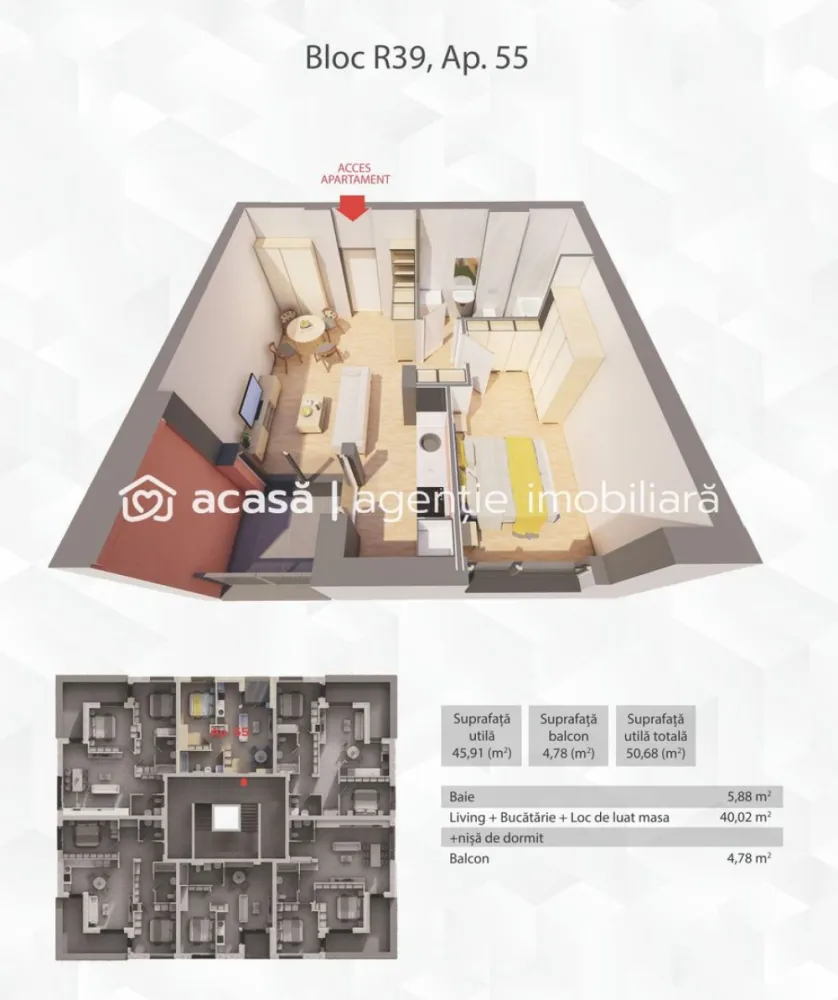 Penthouse in R39– direct de la dezvoltator, fără agenție! Ap.55 - Apartament tip Penthouse – Nou, Direct de la Dezvoltator ARED City | Predare 2026 Predare: 30 Noiembrie 2026 Preț: 106.972 € | COMISION 0% (varianta nefinisată, cu plata integrală până la 30.11.2026) Fără agenție – direct de la dezvoltator, comision 0% Localizare premium: Zona ARED – la câteva minute de AFI Mall, restaurante, sală de fitness, transport public Parc public în imediata apropiere – un oraș verde la picioarele tale Complex rezidențial cu supraveghere video și 4 căi de acces Ultimul nivel (penthouse) – intimitate și priveliște panoramică asupra Aradului Spații vitrate mari – lumină naturală pe tot parcursul zilei Construcție pe standard NZEB – clădire eficientă energetic, cu termoizolație de 20 cm Costuri reduse de întreținere și confort termic superior Compartimentare: 1 dormitor Living cu bucătărie open space 1 baie Terasă Modalități de predare: Semifinisat – varianta de bază 106.972 € | COMISION 0% (varianta nefinisată, cu plata integrală până la 30.11.2026) Finisat premium – standard internațional Complet mobilat – pregătit pentru mutare imediată Pentru detalii și vizionare: Sebastian Nica – 0722 252 639 Nu dispui de toată suma? Te ajutăm noi gratuit! Îți obținem oferte de la 16 bănci. Ai o proprietate de vânzare în Arad și vrei să știi cât valorează cu adevărat? Sună-mă pentru o evaluare gratuită, fără obligații. Birou: ACASĂ | Agenție imobiliară Arad Bulevardul Decebal 2, Arad 310133 Cod proprietate: CP2691546 }}
