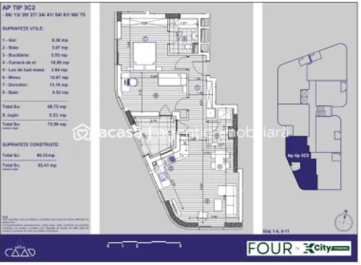 Apartament cu 3 camere și parcare subterană | XCity Timișoara