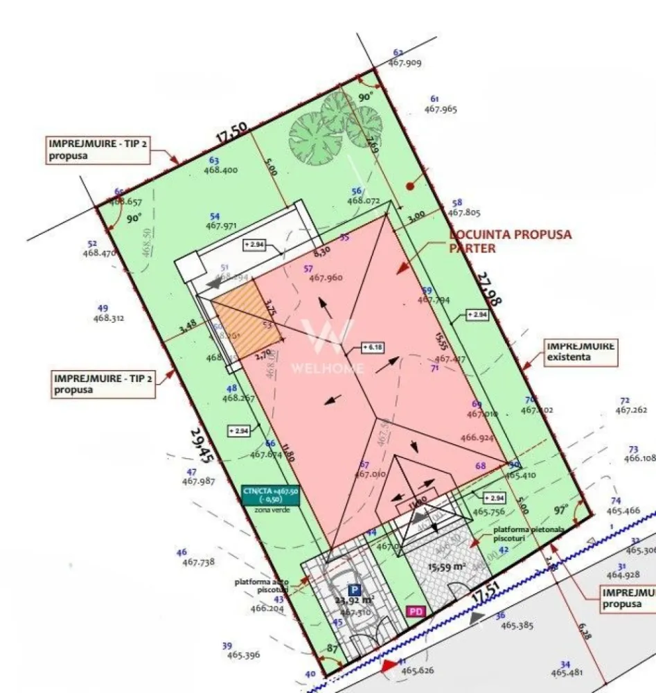 Casă individuală pe un singur nivel - Cisnădie - Vă propunem spre vânzare o casă individuală, pe un singur nivel, situată în Cisnădie, într-o zonă de case noi, ideală pentru familie și pentru cei care își doresc liniște și confort. Compartimentare eficientă și modernă: living generos cu bucătărie open-space, 3 dormitoare, dintre care unul matrimonial cu baie proprie, baie principală, cameră tehnică, hol, terasă cu acces din zona de zi Teren total: 500 mp Curte liberă: aprox. 350 mp – perfectă pentru zonă verde, loc de joacă sau relaxare Stadiu de predare: Interior: la stadiul de alb (ideal pentru personalizare după propriul gust) Exterior: la cheie, cu: gard împrejmuitor, poartă auto, acces pietonal si auto pavat, zona verde. Casa este construită conform unui proiect nou, cu accent pe funcționalitate, lumină naturală și confort. Preț: 227.000 euro – TVA inclus Pentru mai multe detalii, planuri sau programarea unei vizionări, vă stăm cu drag la dispoziție. }}
