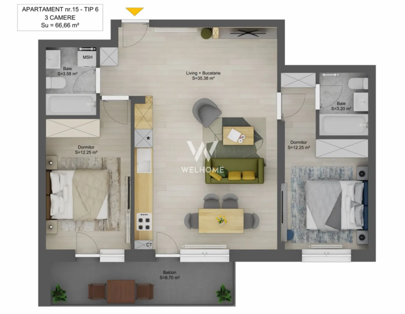 Apartament 3 camere,2bai, LA CHEIE,Sibiu - Apartament 3 camere, bloc cu lift, str. Doamna Stanca, Sibiu - Comision 0% - Localizat in zona Kaufland, Mall - Suprafata utila: 67 mp Compartimentare: 2 dormitoare, living cu bucatarie open space, 2 bai, hol - Balcon - 8.7 mp Bloc NOU cu lift, ultimul apartament disponibil la etajul 6 Predare: INTERIOR LA CHEIE: centrala termica cu calorifere, geamuri termopan, pereti vipsiti cu lavabila, parchet, instalatii electrice, termice, sanitare si contoare, interfon, usa metalica de intrare, gresie, faianta EXTERIOR se preda LA CHEIE, la fel si casa scarii. 1 loc de parcare inclus in pret Aproape de centrele comerciale, scoli, gradinite, clinici, transport in comun. Mai avem si alte variante, la etaje intermediare, cu 3 si 4 camere, ready to move , programeaza o vizionare! Pret: 125.800 Euro La Cheie , tva inclus COMISION Detalii si vizionari : 0752.088.381- Roxana }}