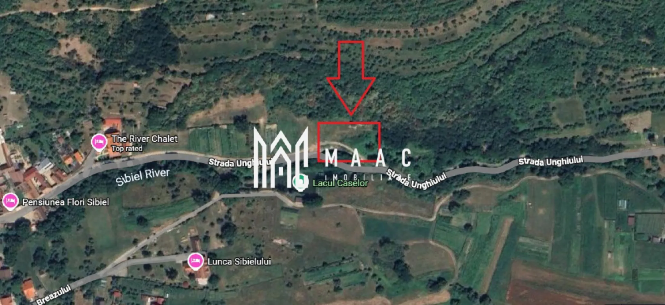Teren 2317 mp INVESTITIE Sibiel - MAAC Imobiliare vă propune spre vânzare un teren cu suprafața de 2317 mp, situat în Sibiel, pe strada Unghiului, după pensiunea River Chalet, într-un cadru natural deosebit, ideal pentru dezvoltarea unei proprietăți de vacanță sau a unei investiții turistice. Terenul beneficiază de o poziționare privilegiată, având în spate pădurea și în față râul, cu orientare sudică, oferind lumină naturală pe tot parcursul zilei și o perspectivă panoramică asupra împrejurimilor. Locația este potrivită pentru construirea unei cabane, a unei case de locuit sau a unei pensiuni, fiind deja disponibil certificat de urbanism pentru anexe exploatație agricolă. Utilitățile, respectiv curentul electric și canalizarea, sunt disponibile la aproximativ 60 m de teren, facilitând procesul de racordare. -suprafață teren 2317 mp -situat în Sibiel, strada Unghiului, după pensiunea River Chalet -deschidere către râu și pădure în proximitate -orientare sudică -pretabil pentru cabană, casă de locuit sau pensiune -certificat de urbanism pentru anexe exploatație agricolă -utilități (curent și canalizare) la 60 m Pentru mai multe detalii vă rugăm să menționați CP3008646 la telefon. }}