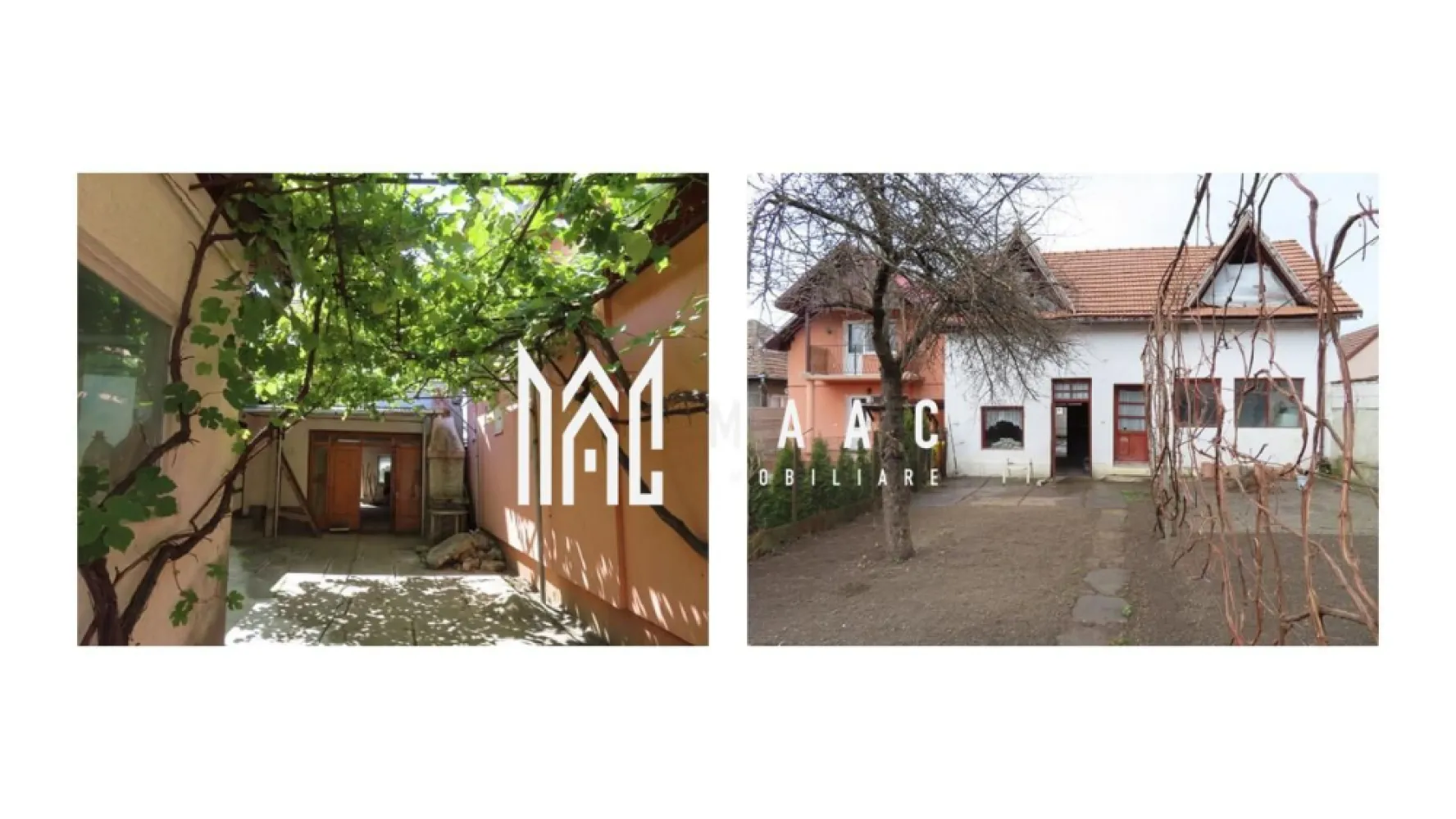 Casă individuală I 2 corpuri I Garaj I Grădină I Mediaș - MAAC Imobiliare vă propune o casă singur în curte, pe o stradă liniștită din Mediaș, la 14 minute de mers pe jos de centru, amplasată pe un teren de 360 mp și compusă din două corpuri: o casă veche locuibilă și o casă nouă cu structură finalizată, de finisat după preferințe.

Casa veche — 70 mp
Compartimentare: 3 camere, bucătărie, cămară, antreu, baie.
Stare: locuibilă, parțial mobilată.

Modernizări:
baie modernizată (chiuvetă, WC, baterii, cazan, țevi de cupru aparente);
ferestre termopan în antreu; 5 uși înlocuite cu modele noi;
instalație electrică modernizată, cu panou nou de siguranțe.
Încălzire: două sobe mari de teracotă, reconstruite, cu 8 fumuri.

Casa nouă — 98,77 mp total
Parter (54,77 mp): bucătărie 19,69 mp, cămară, garaj 22,67 mp, acces la pivniță.
Mansardă (44 mp): 3 camere decomandate din hol + WC de serviciu.
Pivniță (12,89 mp): pereți din piatră de cuarț, potrivită pentru depozitare sau adăpost.
Acoperiș: refăcut în 2006 (consolidare, astereală completă, țiglă nouă).
Stadiu: construcția a fost oprită după structură și acoperiș; finisajele și termoizolația rămân la alegerea viitorului proprietar.

Exterior și anexe
Curte pavată cu zonă pentru terasă, spațiu pentru grătar și petreceri în aer liber.
Grădină îngrijită, însorită, cu viță de vie și pomi.
Magazie utilă pentru depozitare.
Utilități: apa pluvială din curte este racordată la canalizare.

Documente și disponibilitate
Certificat de performanță energetică emis la 12.07.2024.
Proprietate liberă, cu ocupare imediată după finalizarea vânzării.
Vizionări: proprietatea este deschisă clienților interesați.

De ce merită văzută
Două corpuri pe același teren: locuiești imediat în casa veche și îți finisezi casa nouă după gust și buget.
Liniște, curte proprie și grădină însorită, la distanță pietonală de centru.

Îți dorești liniște aproape de centru și libertatea de a-ți personaliza locuința? Programează o vizionare, specificând ID CP2664831.