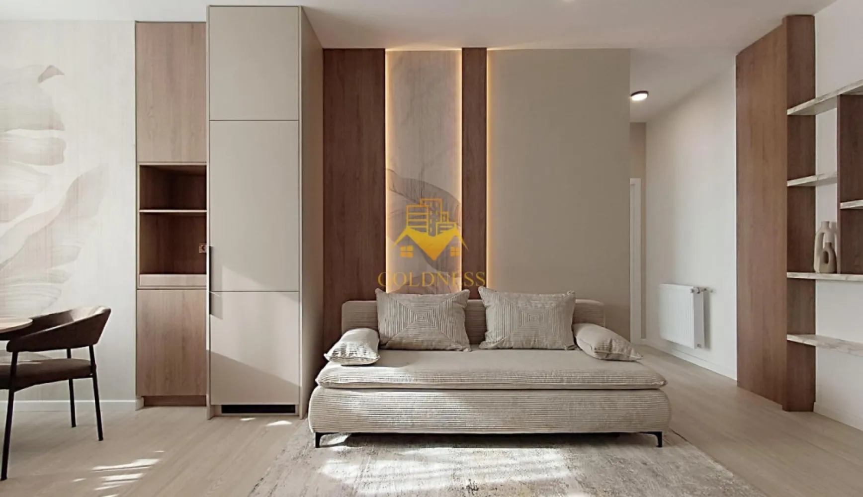 3 camere open space, Premium, Floresti, Parcare, Zona Valea Garbaului - GOLDNESS Imobiliare vă propune spre inchiriere un apartament cu 2 camere complet mobilat și utilat, la etajul 1 într-un imobil de 3 etaje, situat în Floresti, pe strada Valea Garbaului. Se află în apropierea stațiilor de transport în comun, magazine, restaurante, spații verzi, farmacii, etc. Dispune de loc de parcare subteran! Apartamentul este compartimentat astfel: - dormitor cu pat matrimonial, noptiere, dressing generos - camera cu birou, canapea, dressing spatios - living cu bucatarie open space complet utilată și mobilată, canapea extensibilă, loc de servit masa - baie cu dus walk-in, dulap pentru depozitare, masina de spalat haine Imobilul este dotat cu toate cele necesare- centrală proprie, frigider, plita, hotă, mașină de spălat haine si vase, etc. Dacă sunteți interesați de acest apartament și doriți să îl vizionați, dar și pentru alte oferte nu ezitați să ne contactați telefonic sau prin e-mail. Vă stăm la dispoziție! Pentru intermediere se percepe un comision de 50% din prețul chiriei! }}