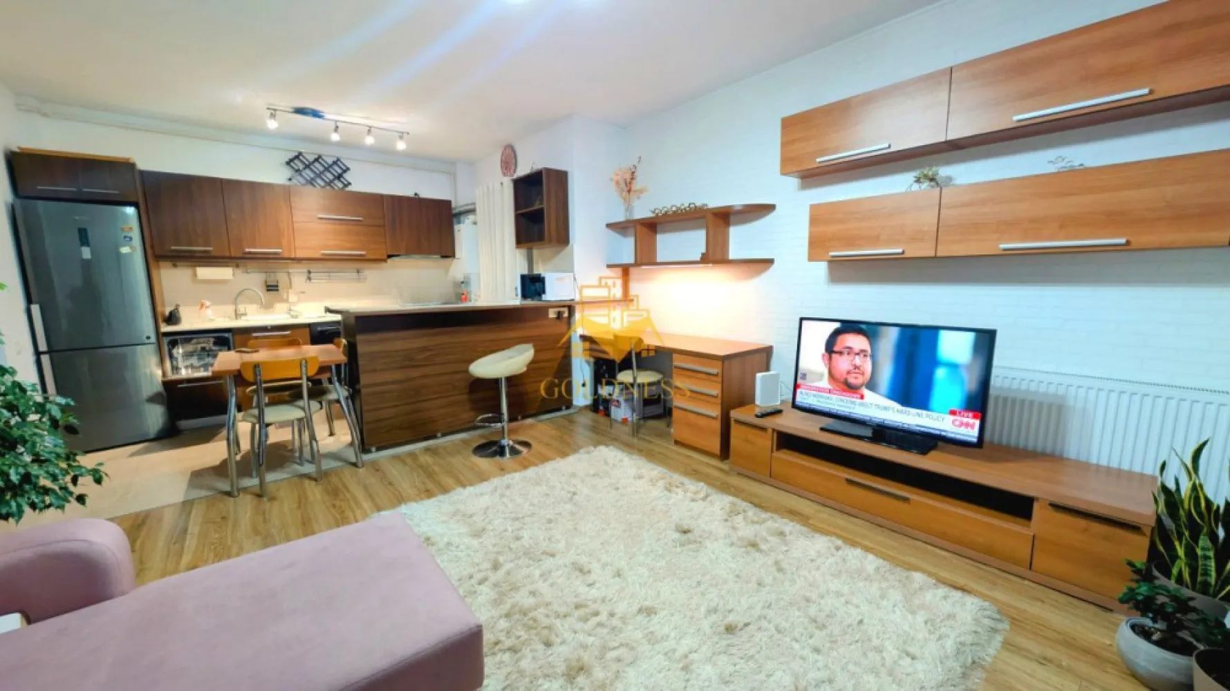 2 camere OpenSpace , Gheorgheni, Alverna, Pet Friendly, Parcare - GOLDNESS Imobiliare vă propune spre închiriere un apartament cu 2 camere complet mobilat și utilat, la etajul 4 într-un imobil de 10 etaje, în Cartierul Gheorgheni.  Dispune de loc de parcare subteran 50 euro. Se află în apropierea stațiilor de transport în comun, magazine, restaurante, spații verzi, farmacii, etc.   Apartamentul este compartimentat astfel:  - dormitor cu pat matrimonial, dressing, noptiere  - living cu bucatarie open space complet utilată și mobilată, canapea extensibilă, loc de servit masa   - baie cu cada, calorifer port prosop și dulap pentru depozitare.  - balcon de 8 mp. Imobilul este dotat cu toate cele necesare- centrală proprie, frigider, aragaz, hotă, mașină de spălat haine,   etc.  Dacă sunteți interesați de acest apartament și doriți să îl vizionați, dar și pentru alte oferte nu ezitați să ne contactați telefonic sau prin e-mail. Vă stăm la dispoziție! Pentru intermediere se percepe un comision de 50% din prețul chiriei! }}