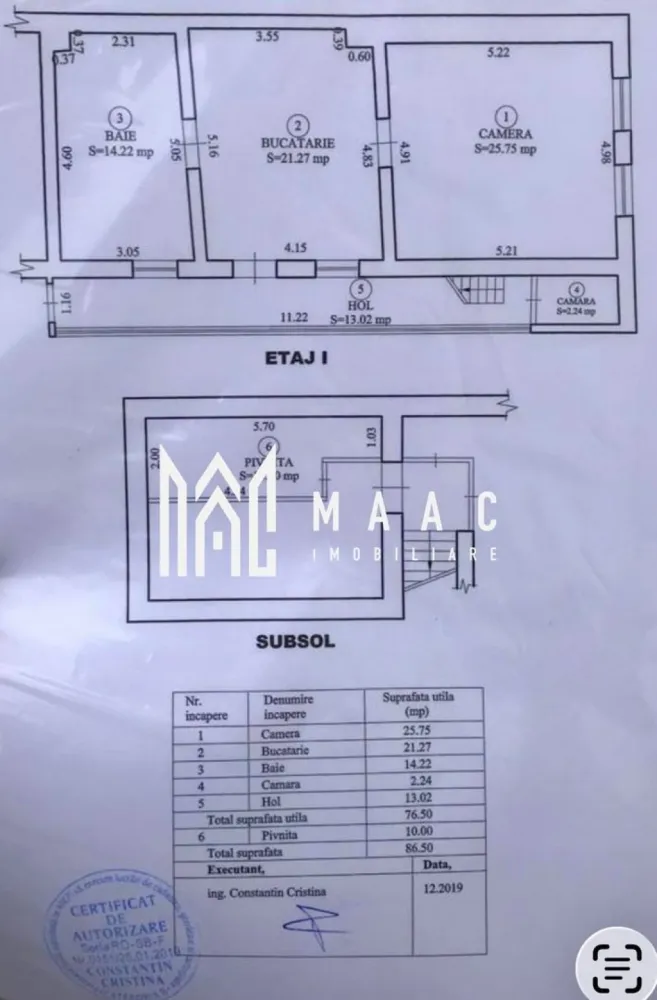Apartament 2 camere | 76 MPU | Boxa | Parter | Ultracentral - Apartament 2 camere de vânzare – zonă centrală Sibiu – 76 mp utili – pivniță 10 mp – ideal investiție MAAC Imobiliare vă propune spre vânzare un apartament situat la parterul unui imobil din zona centrală a orașului Sibiu. Proprietatea dispune de o suprafață generoasă și este potrivită atât pentru locuință personală, cât și pentru investiție (regim hotelier, închiriere pe termen lung sau spațiu de birou). Detalii proprietate Suprafață utilă: 76 mp Compartimentare: 2 camere + cămară Pivniță: 10 mp Etaj: parter Spații bine dimensionate Acces facil din curtea imobilului Avantaje Poziționare în zona centrală a Sibiului Acces rapid către restaurante, magazine, școli și obiective turistice Suprafață generoasă pentru un apartament cu 2 camere Potențial bun pentru investiție (regim hotelier sau închiriere) Pivniță utilă pentru depozitare Pentru mai multe detalii precizati telefonic ca ati vazut anuntul cu ID: CP2952633 }}