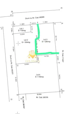 Teren Intravilan, 284 mp, Florești, str. Tineretului, imprejmuit