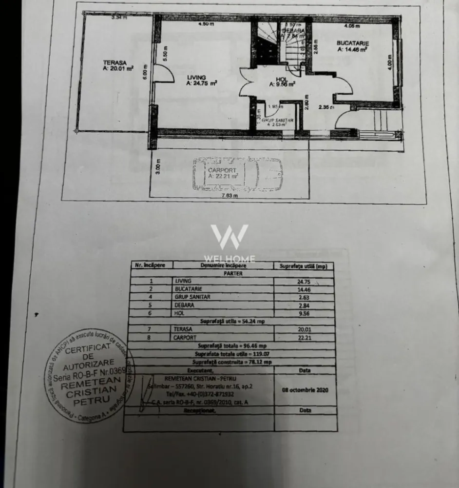 Casă individuală modernă în Șelimbăr – carport