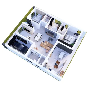 Casa moderna pe un singur nivel in Sura Mica