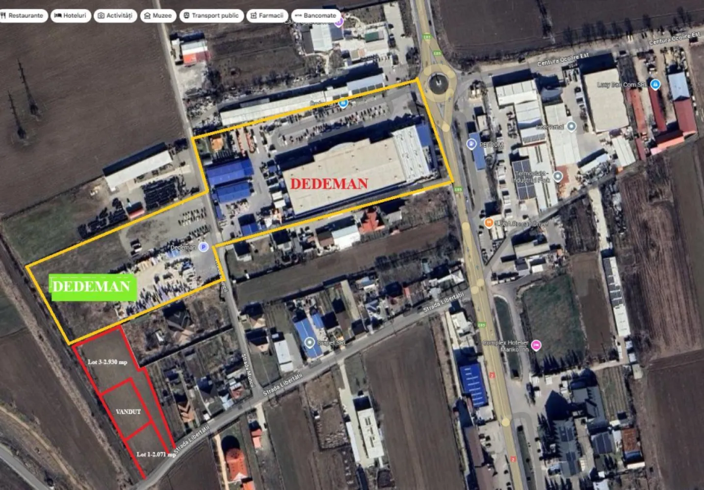Teren industrial & comercial lângă Dedeman Roman! 📢 - 📍 Locație strategică: 250 m de E85 | Iesire directa la sosea asfaltata, str Liberatii - Drumul Judetean Roman-Cordun | Langa Dedeman | 1 km de viitoarea Autostradă A7 Roman Nord! 💰 Preț: 24 €/mp – ușor negociabil! 🚀 Aceasta este ULTIMA ȘANSĂ! 📌 Dintr-un lot inițial de 7.000 mp ce a fost parcelat, a mai ramas acest lot! 📌 A mai rămas DOAR acest teren de 2.071 mp! ✅ Dimensiuni ideale: 27 x 56 metri ✅ Acces auto de mare tonaj, direct din drumul asfaltat Roman-Cordun ✅ Toate utilitățile disponibile 💡 Ideal pentru: 🏗️ Hale de producție & depozitare 🛍️ Showroom de materiale de construcții, bricolaj, mobilier 🚗 Service auto, stație ITP, spălătorie auto industrială 🏬 Supermarket, magazin de retail sau cash & carry 🚛 Centru logistic & hub de distribuție 🏢 Sediu firmă cu spații administrative și depozit ‼️ Valoarea terenului va crește semnificativ odată cu finalizarea Autostrăzii Moldovei la sfârșitul lunii August 2026 !!! 📞 Sună acum pentru detalii și vizionare: 0735/897.106 📩 Trimite mesaj privat pe whatsapp pentru mai multe informații! 👉 Cei care au cumpărat deja, au văzut potențialul! Acționează acum! 🚀 }}