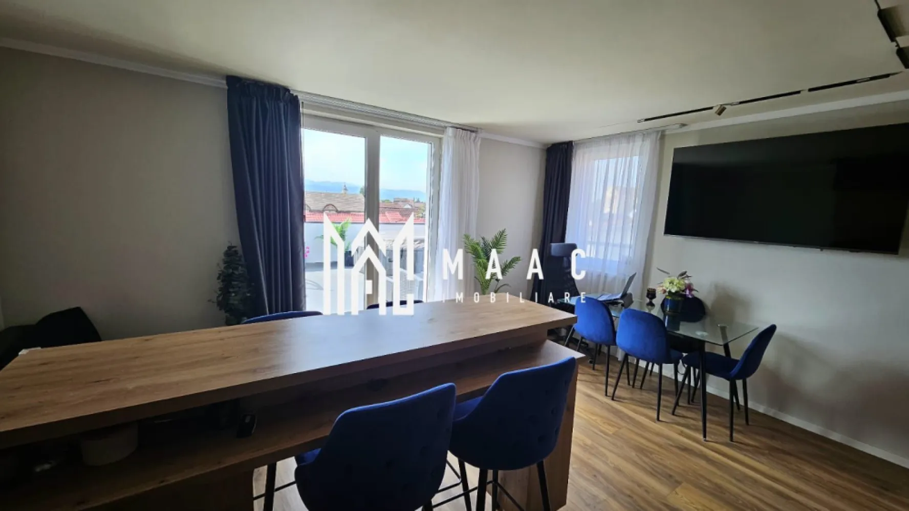 Penthouse | 50 MPU | Turnisor - MAAC Imobiliare vă propune spre închiriere un penthouse inteligent, situat într-un cartier nou, alcătuit din ansambluri rezidențiale exclusiviste, unde confortul, tehnologia și rafinamentul se îmbină perfect. Locuința se remarcă printr-o compartimentare atent gândită și o terasă generoasă, prevăzută cu pergolă profesională, ideală pentru relaxare în orice anotimp. De asemenea, beneficiază de curte privată și două locuri de parcare dedicate. Compartimentare: Living are acces direct la terasa principală, dormitor elegant prevăzut cu dressing generos si două băi moderne. Dotări Smart Home & Premium Tech: Smart Lighting & Climate Control – iluminat și termostate inteligente în fiecare cameră Smart Air System – ventilare cu recuperare de căldură, senzori de temperatură și umiditate, control Wi-Fi și telecomandă Built-in Premium Appliances – electrocasnice profesionale integrate Smart Curtains & Blinds – perdele și draperii cu control automat Smart Video Intercom – videointerfon cu acces și control de pe smartphone Fingerprint Smart Lock – sistem de acces cu amprentă digitală Acest penthouse redefinește standardele locuirii urbane printr-o combinație perfectă între design contemporan, tehnologie inteligentă și eleganță funcțională. Un spațiu creat pentru cei care apreciază siguranța, confortul și stilul de viață modern. Conditii de inchiriere: Se percepe o garantie in coantumul unei garantii lunare de 850 de euro. Pentru mai multe detalii sau programarea unei vizionari contactati Maac imobiliare specificand ID: CP2803235 }}