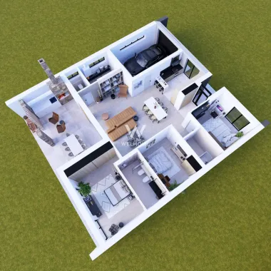 Casă individuală pe un singur nivel – 4 camere – Șura Mică