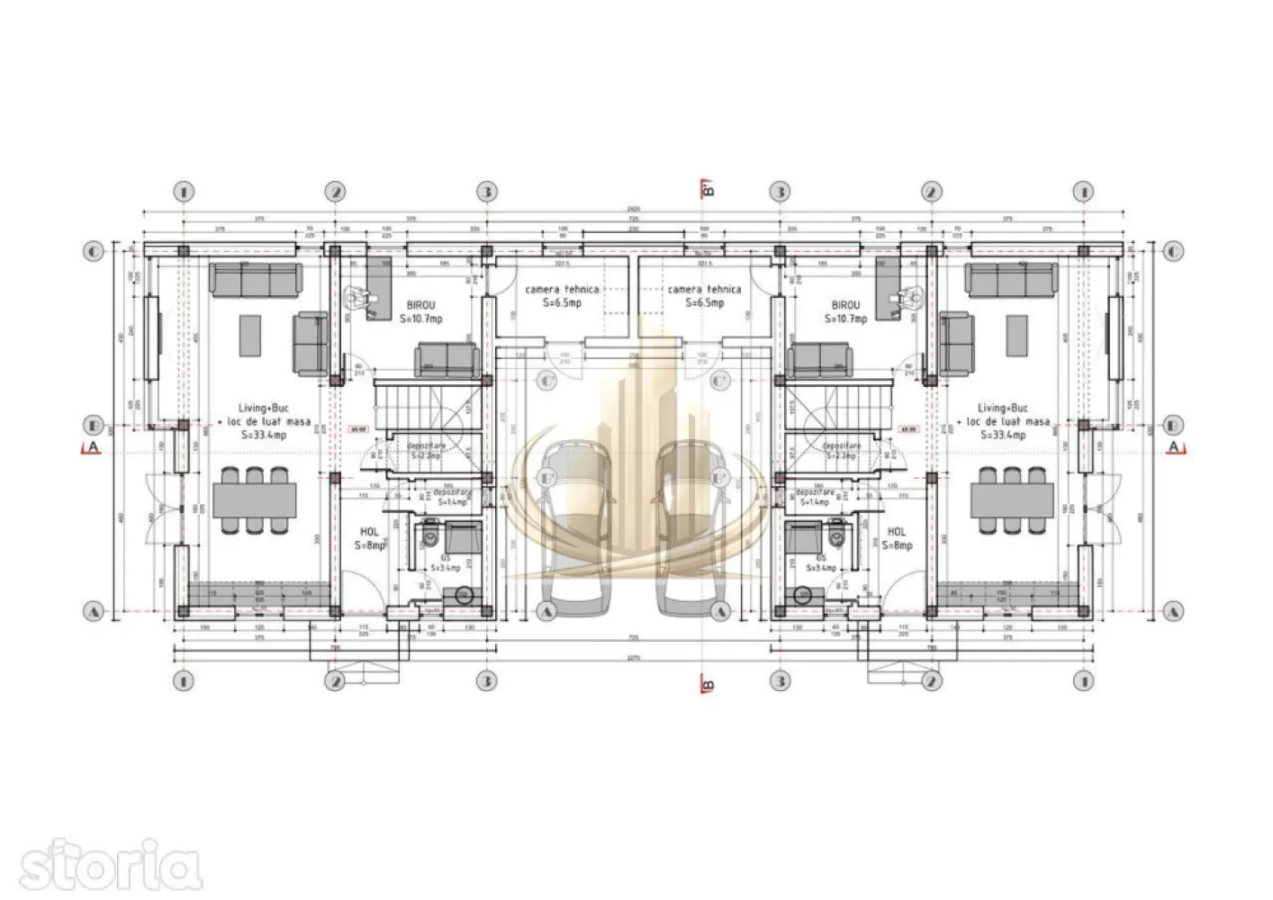 Duplex 117mp, despartit prin camera tehnica, Dumbravita - Descriere: Grand Mobilis Imobiliare vă propune spre vânzare 1/2 duplex modern, situat într-o zonă liniștită și aerisită din Dumbrăvița, ideal pentru cei care își doresc confort, spațiu și posibilitatea de a-și personaliza locuința după propriul stil. Proprietatea se remarcă printr-o compartimentare practică și un design contemporan, fiind construită cu atenție la detalii și materiale de calitate. 💡 Un avantaj major: casa se vinde cu interiorul la roșu, oferindu-vă libertatea de a o amenaja exact după preferințele dumneavoastră. Finisajele pot fi realizate ulterior, în funcție de dorințe, contra cost. 📐 Date tehnice: Suprafață utilă: 117 mp Teren: 350 mp Terasă: 8 mp Regim înălțime: Parter + Etaj Front stradal: 19.5 m Construcție eficientă, cu izolație exterioară de 10 cm 🏠 Compartimentare: Parter: Living + bucătărie open space Birou Baie Cămară Spațiu de depozitare Cameră tehnică Etaj: Dormitor matrimonial cu baie proprie și SAS 2 dormitoare Baie ✨ Dotări & beneficii: Construcție tip duplex, separată prin cameră tehnică (aprox. 7 m între corpuri) – intimitate sporită Tâmplărie PVC Salamander 76MD, cu sticlă tripan Toate branșamentele la utilități realizate Posibilitate amenajare garaj între corpuri Curte generoasă, ideală pentru relaxare sau amenajare grădină 💛 De ce să alegi această proprietate? Pentru liniștea zonei, spațiul generos și oportunitatea de a-ți crea locuința exact așa cum îți dorești. Este alegerea perfectă pentru o familie care caută confort, intimitate și un cămin personalizat. 📞 Pentru mai multe detalii sau pentru programarea unei vizionări, echipa Grand Mobilis Imobiliare vă stă la dispoziție! ID Intern: CP3031510