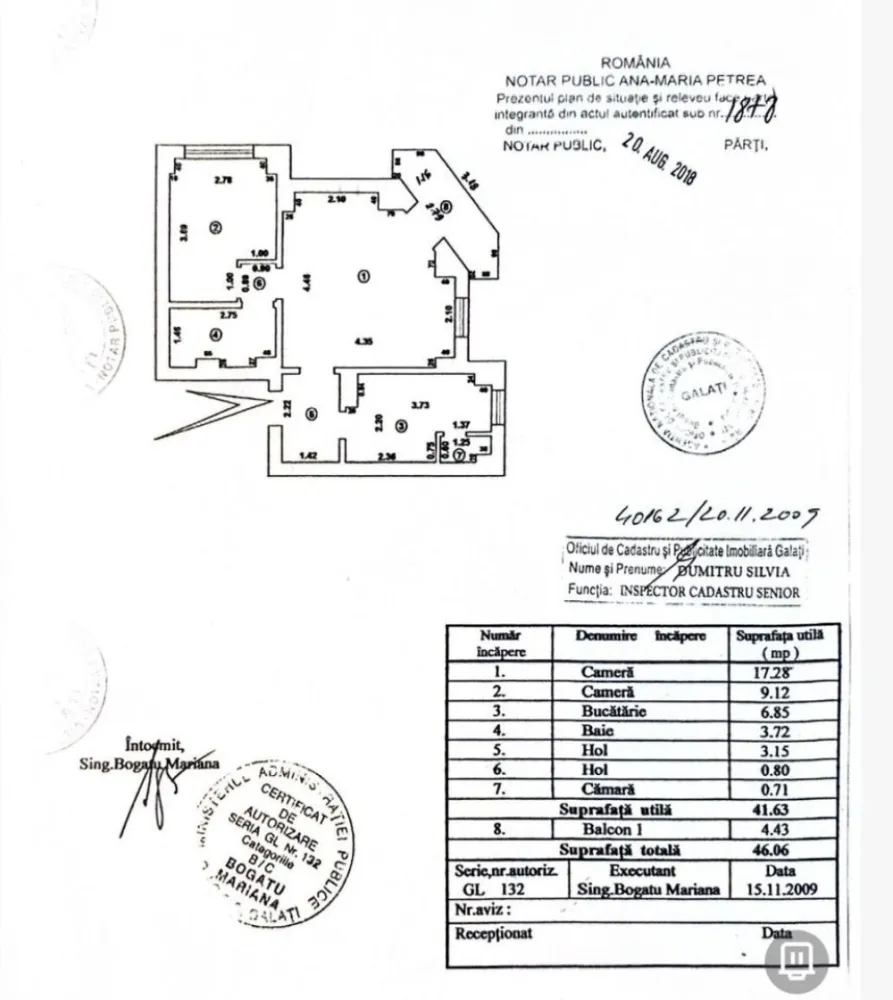 De vanzare apartament cu 2 camere Mazepa 2, 62.000 euro - Se oferă spre vânzare apartament cu 2 camere, situat într-una dintre cele mai căutate zone din Galați – Mazepa 2, cu o priveliște deosebită către Dunăre. Etaj: 5 din 8, An construcție: 1986, Suprafață: 46 mp, Vedere panoramică spre Dunăre Apartamentul este ideal atât pentru locuit, cât și ca investiție, beneficiind de o poziționare excelentă, aproape de puncte de interes, magazine, mijloace de transport și zone de promenadă. Preț: 62.000 euro (negociabil) Pentru mai multe detalii sau programarea unei vizionări, sunati la nr. de telefon 0746. 252.252 Liliana Ene }}