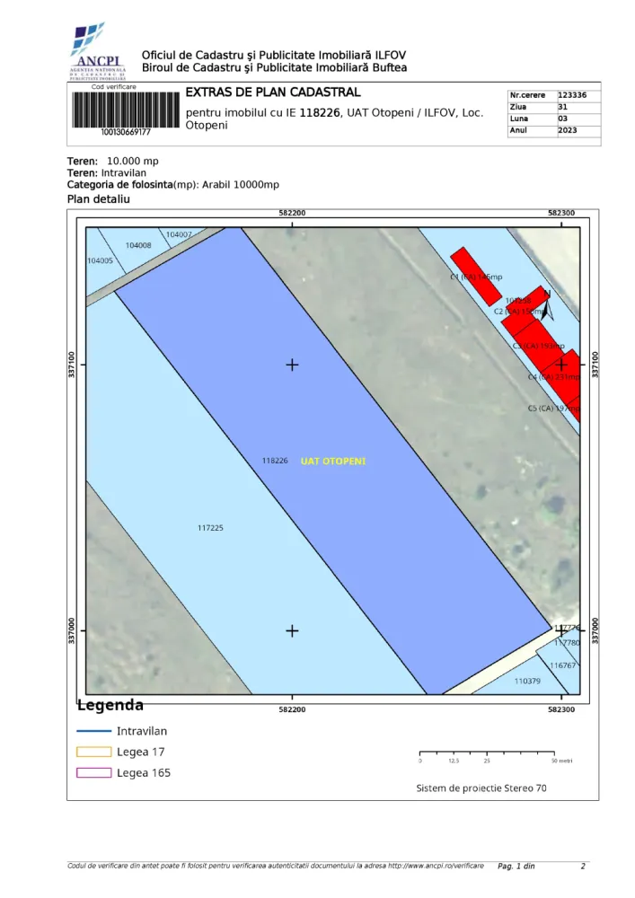 Proprietar vand teren construibil in Ilfov, Otopeni, langa Centura Bucuresti - Proprietar, vand teren construibil in Otopeni, langa centura Bucuresti, in suprafata de 10.000 mp cu deschidere de 50 x 200 metri, teren plan si liber de constructii. TOATE ACTELE LA ZI.