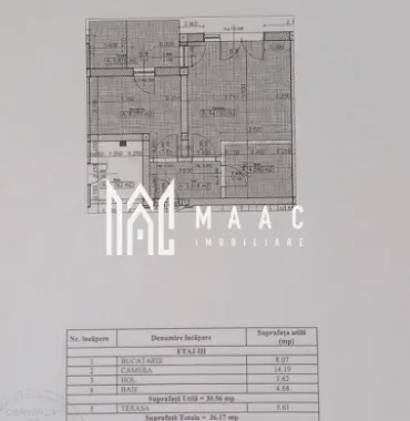 Garsonieră 31 mpu I Mobilată I Utilată I Terasă I Turnișor